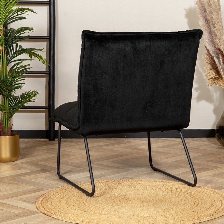 Fauteuil velours Malaga noir