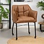 Chaise de salle à manger à roulettes Royce éco-cuir cognac