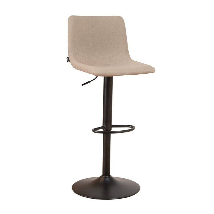 Tabouret de bar scandinave Eva pivotant en tissu recyclé taupe 60-76 cm