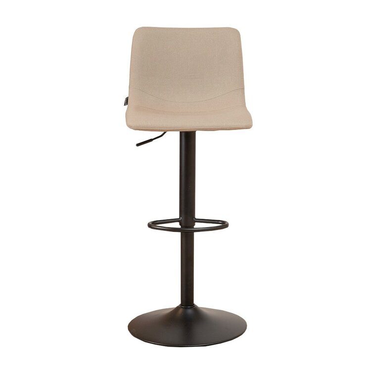 Tabouret de bar scandinave Eva pivotant en tissu recyclé taupe 60-76 cm