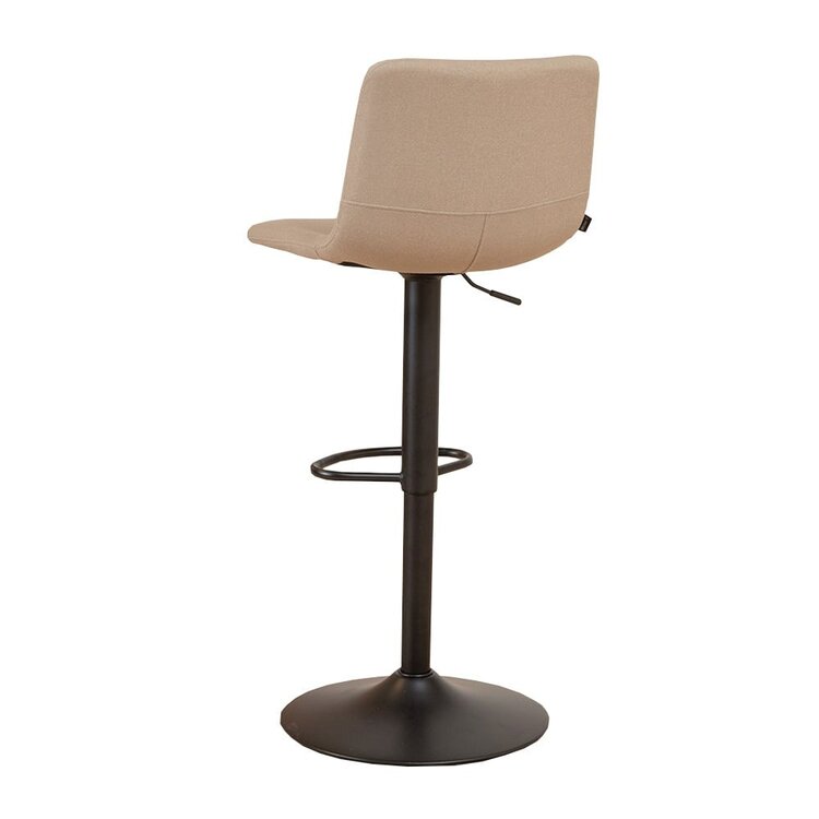 Tabouret de bar scandinave Eva pivotant en tissu recyclé taupe 60-76 cm