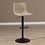 Tabouret de bar scandinave Eva pivotant en tissu recyclé taupe 60-76 cm