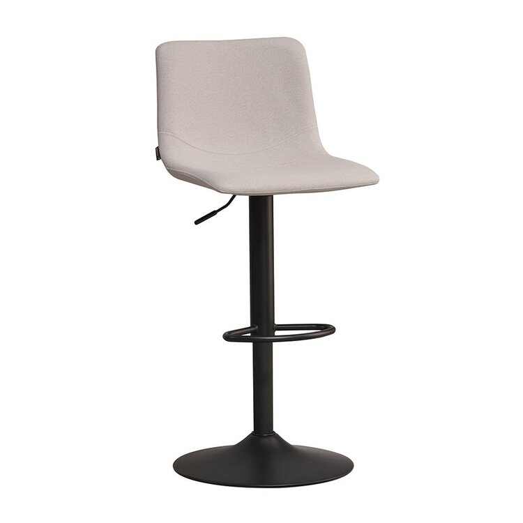 Tabouret de bar scandinave Eva pivotant en tissu recyclé gris 60-76 cm