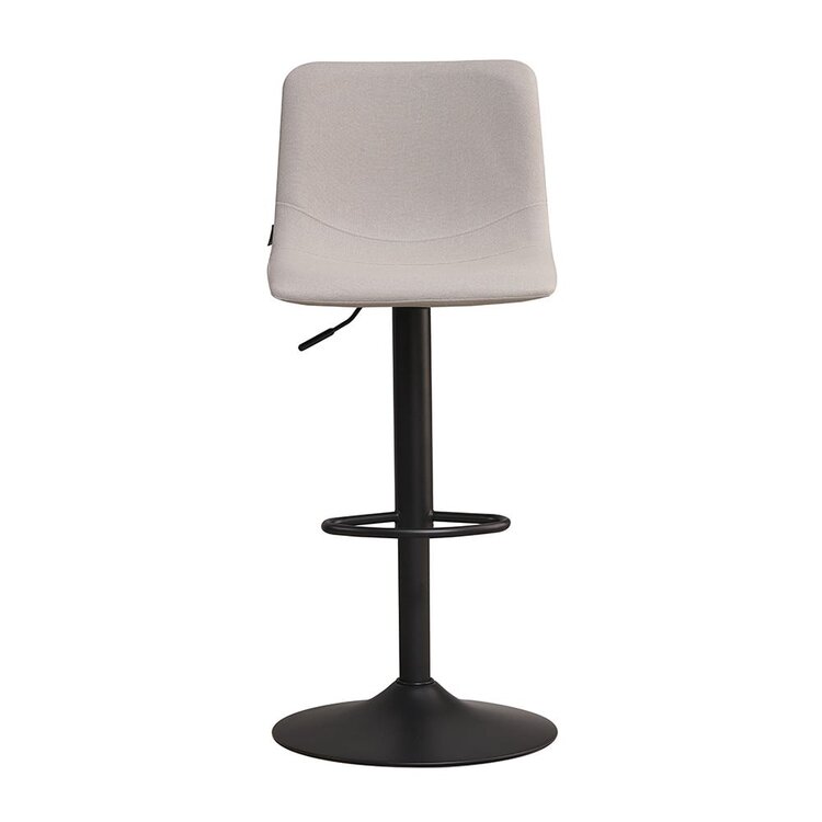 Tabouret de bar scandinave Eva pivotant en tissu recyclé gris 60-76 cm