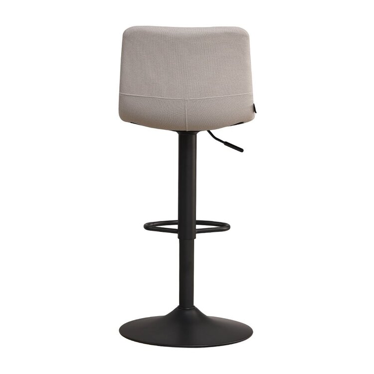 Tabouret de bar scandinave Eva pivotant en tissu recyclé gris 60-76 cm
