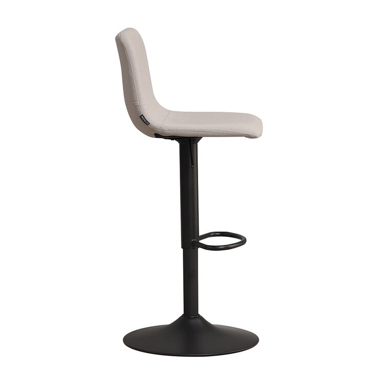 Tabouret de bar scandinave Eva pivotant en tissu recyclé gris 60-76 cm