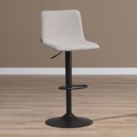Tabouret de bar scandinave Eva pivotant en tissu recyclé gris 60-76 cm