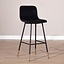 Tabouret de bar Mikky noir velours 65-78 cm
