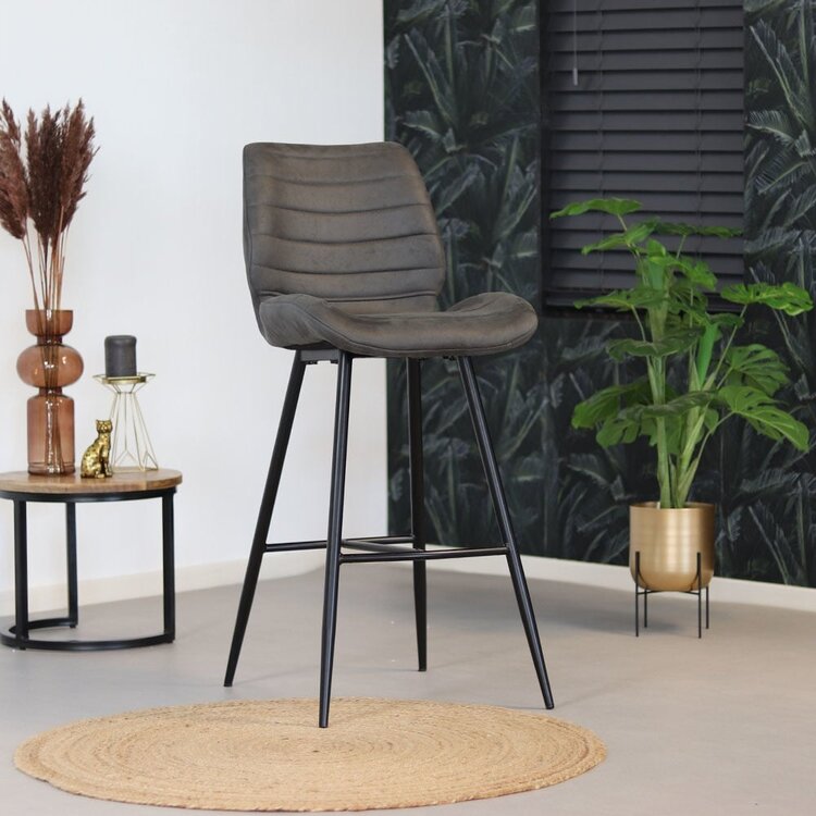 Tabouret de bar industriel Morris anthracite 71 cm