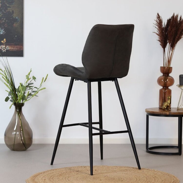 Tabouret de bar industriel Morris anthracite 71 cm