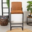 Tabouret de bar industriel Block eco-cuir cognac 79 cm