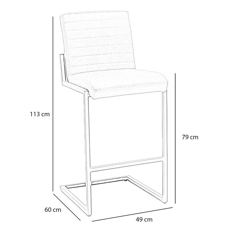 Tabouret de bar industriel Block eco-cuir cognac 79 cm