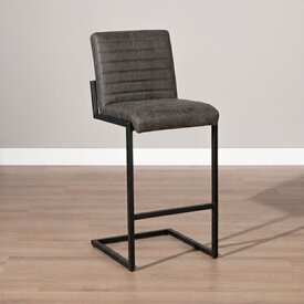 Tabouret de bar industriel Block eco-cuir anthracite 79 cm