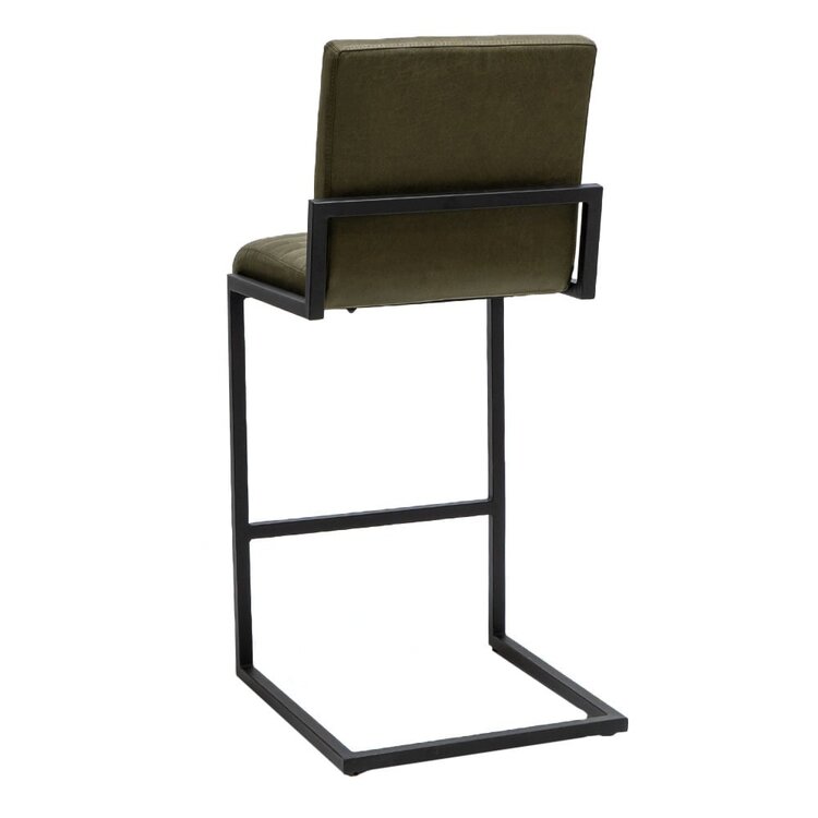 Tabouret de bar industriel Block eco-cuir vert 79 cm