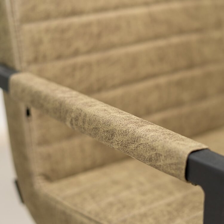 Chaise de salle à manger industrielle Block éco-cuir vert