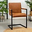 Chaise de salle à manger industrielle Block éco-cuir cognac