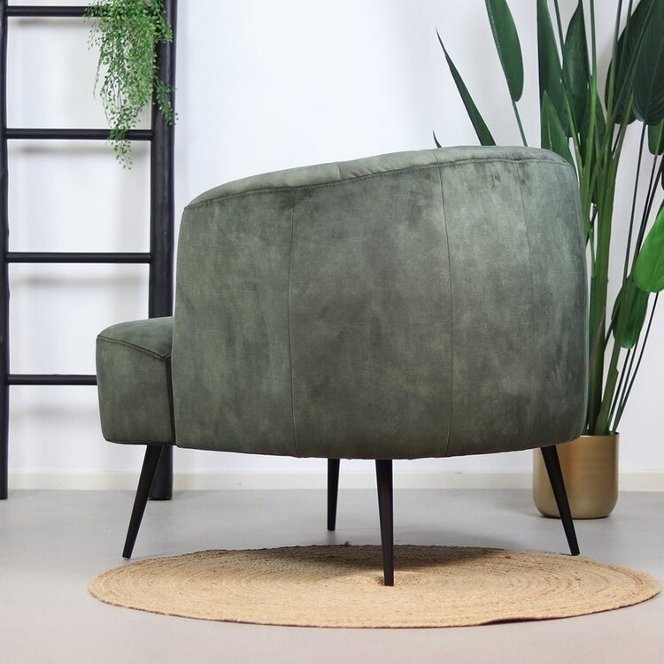 Fauteuil velours Billy vert