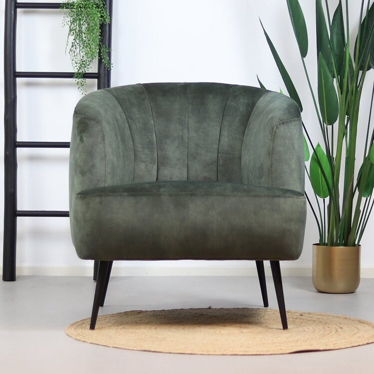 Fauteuil velours Billy vert