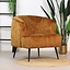 Fauteuil velours Billy jaune