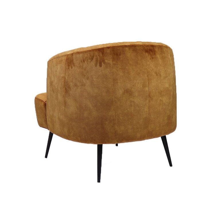 Fauteuil velours Billy jaune