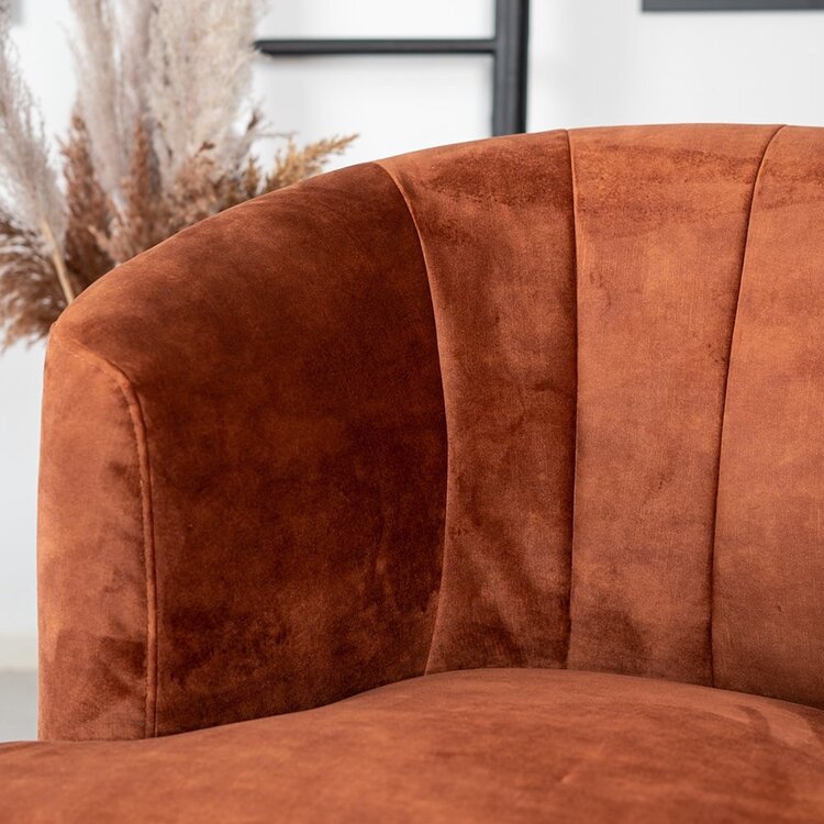 Fauteuil velours Billy cuivre