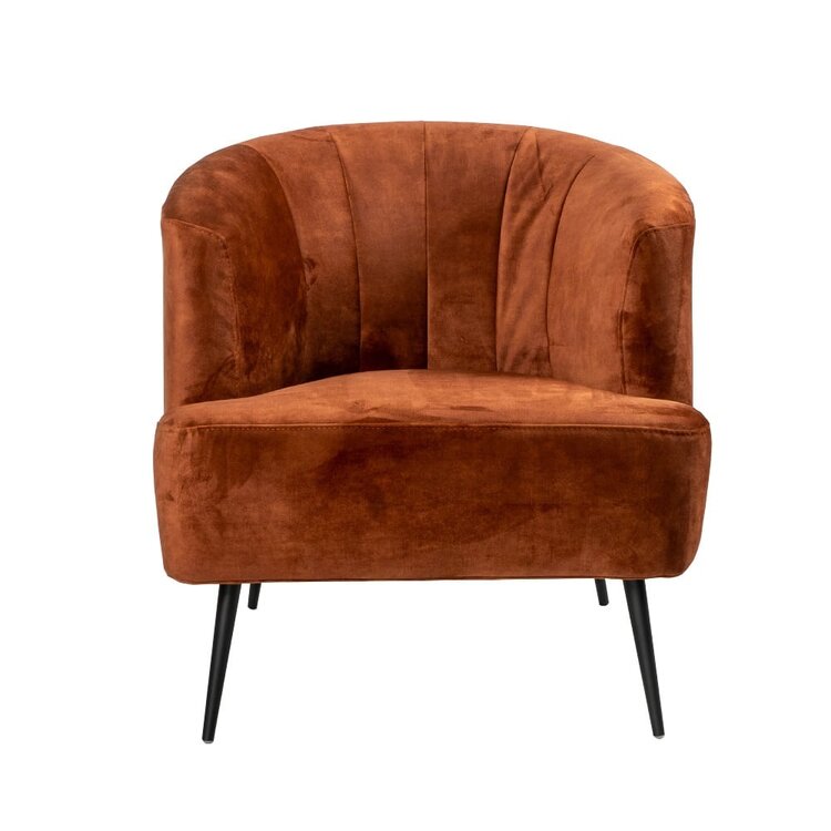 Fauteuil velours Billy cuivre