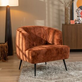 Fauteuil velours Billy cuivre