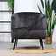 Fauteuil velours Billy anthracite