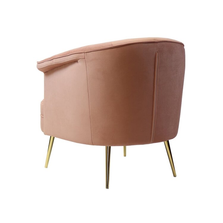 Fauteuil velours Amy rose