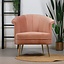 Fauteuil velours Amy rose