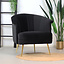 Fauteuil velours Amy noir