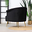 Fauteuil velours Amy noir