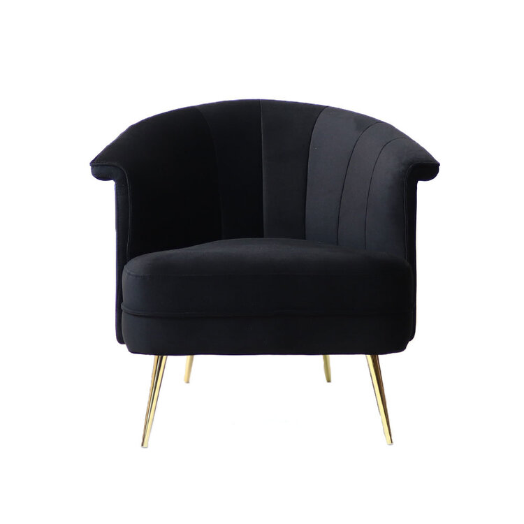 Fauteuil velours Amy noir