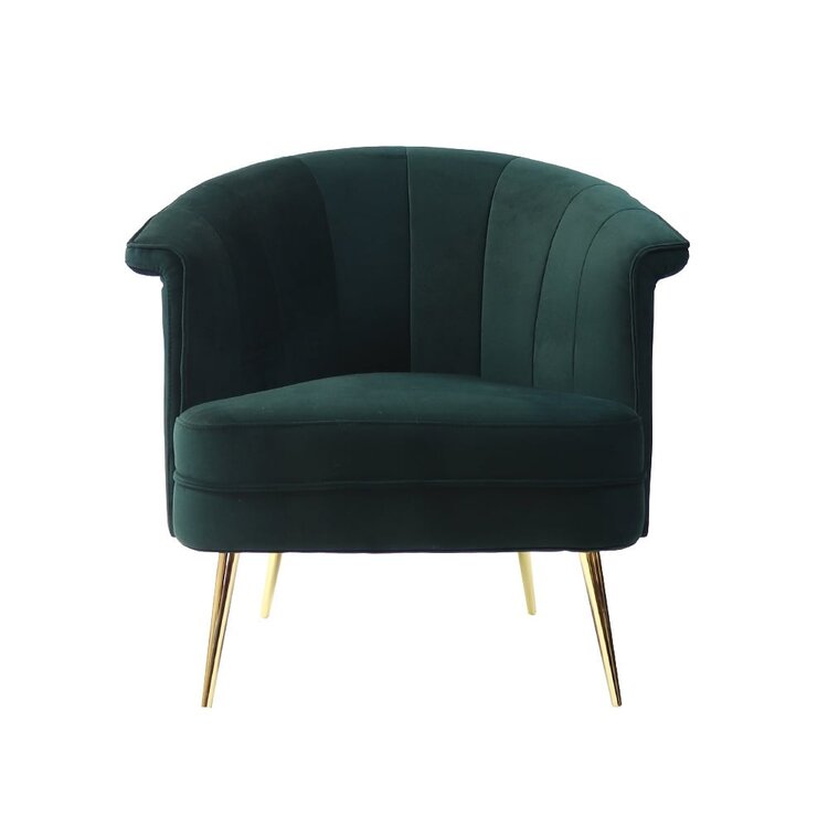 Fauteuil velours Amy vert