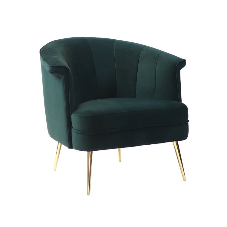 Fauteuil velours Amy vert