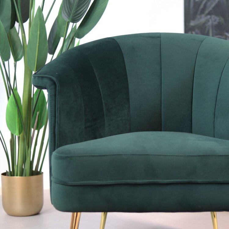 Fauteuil velours Amy vert