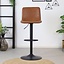 Tabouret de bar industriel Texas cuir Cognac 60 - 76 cm - pivotant