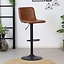 Tabouret de bar industriel Texas cuir Cognac 60 - 76 cm - pivotant