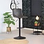 Tabouret de bar industriel Texas cuir anthracite 60 - 76 cm - pivotant