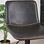 Tabouret de bar industriel Texas cuir anthracite 60 - 76 cm - pivotant