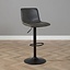 Tabouret de bar industriel Texas cuir anthracite 60 - 76 cm - pivotant