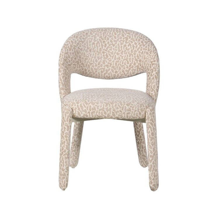 Chaise de salle à manger Nala taupe Leo-Print