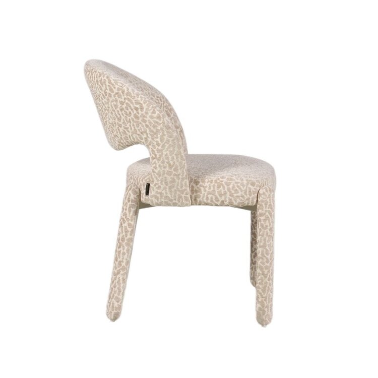 Chaise de salle à manger Nala taupe Leo-Print