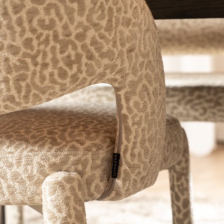 Chaise de salle à manger Nala taupe Leo-Print