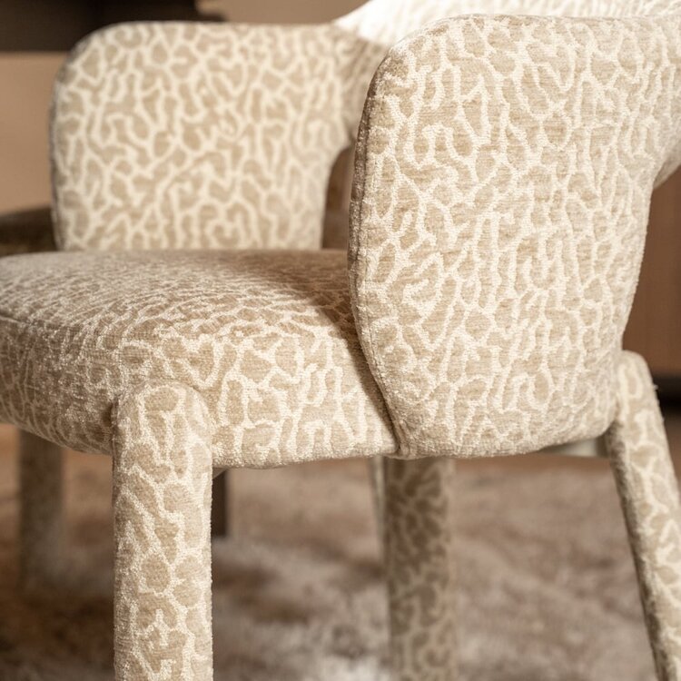 Chaise de salle à manger Leo taupe leopard