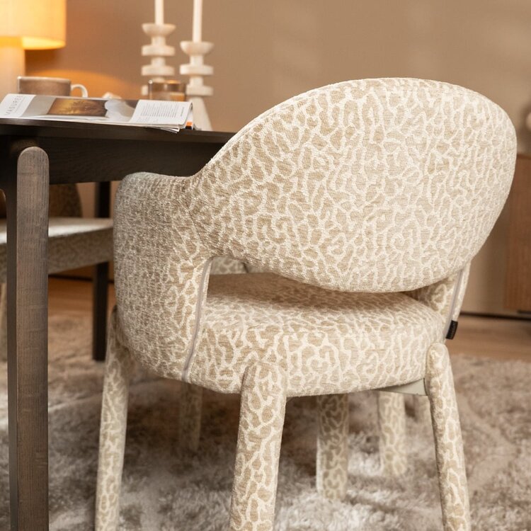 Chaise de salle à manger Leo taupe leopard