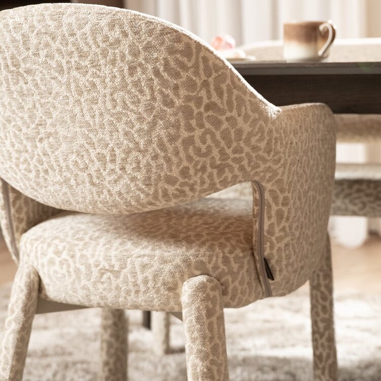 Chaise de salle à manger Leo taupe leopard