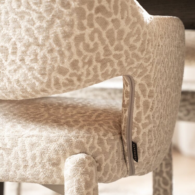 Chaise de salle à manger Leo taupe leopard
