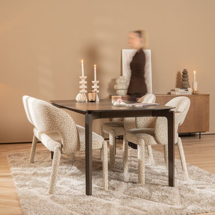 Chaise de salle à manger Leo taupe leopard