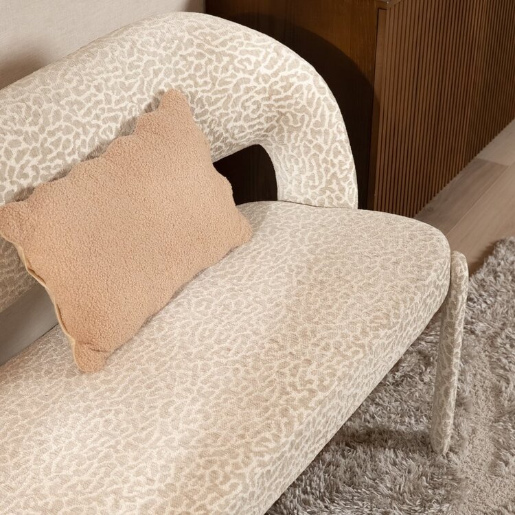 Banc de salle à manger Leo taupe leopard 160 cm